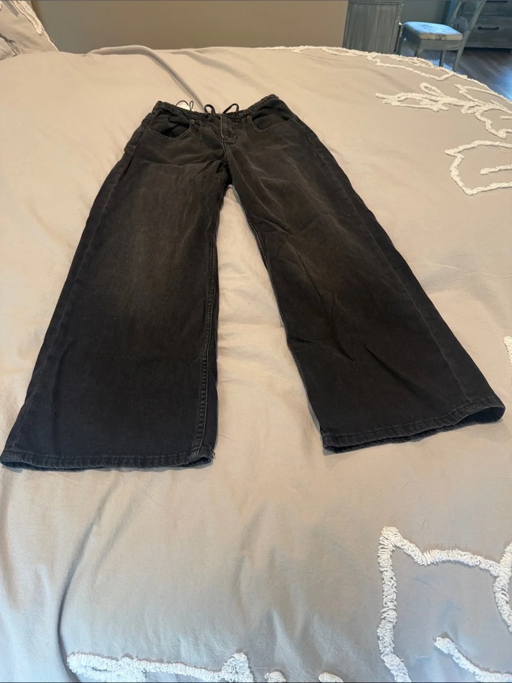Zara Black Wide-Leg Kids Jeans